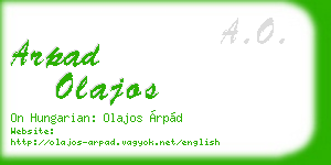 arpad olajos business card
